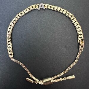 BAUBLEBAR Curb Chain Pavé Initial “A” Bracelet New